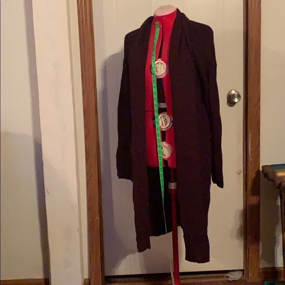 Reaction Kenneth Cole Long Plum Duster Sweater - Picture 5 of 7